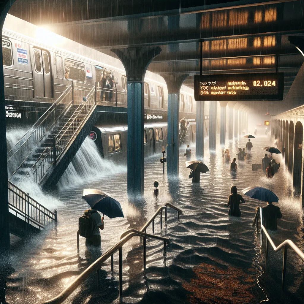 WATCH: New York City subway stations flood from heavy rain